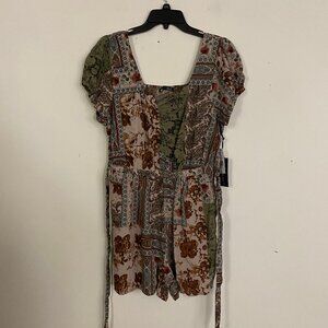 BLACK TAPE Short Sleeve Sweetheart Neckline Romper XL